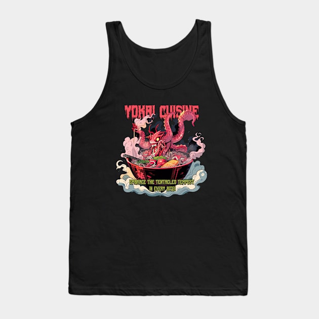 Yokai Cuisine: Embrace the Tentacled Tempest in Every Bite! Tank Top by obstinator